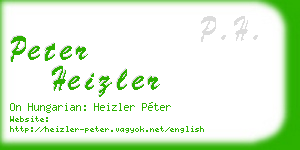 peter heizler business card
